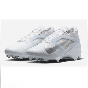 Nike Alpha Menace 4 Pro Cleats FD7037-101 White Metallic Silver Men's Size 11